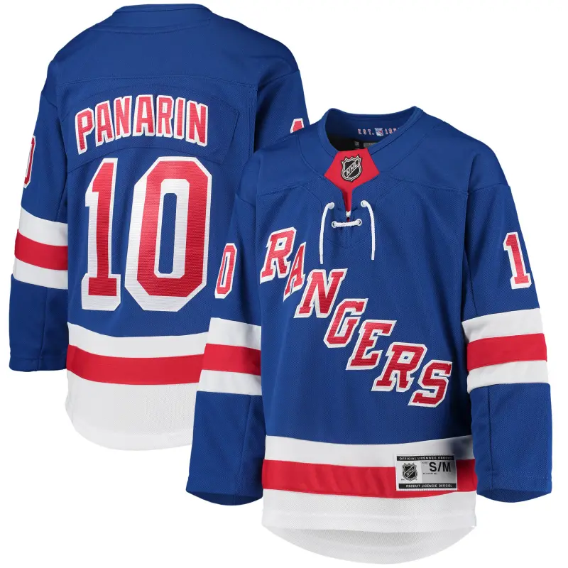 youth artemi panarin blue new york rangers home premier player jersey