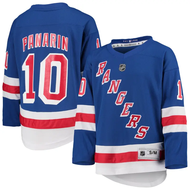 youth artemi panarin blue new york rangers home replica player jersey