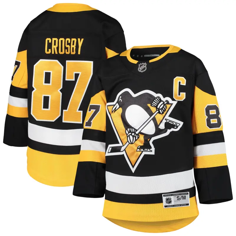 youth sidney crosby black pittsburgh penguins premier player jersey